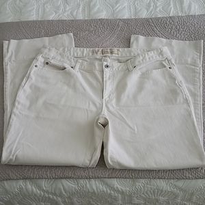 Ann Taylor Loft Cream Denim Curvy Boot size 16